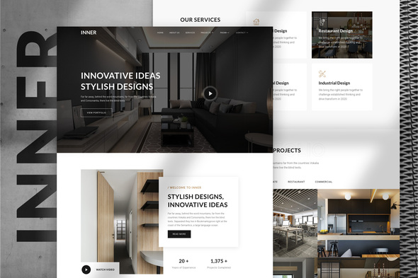 Inner – Interior Design & Architecture Template Kit - Creative & Design Elementor