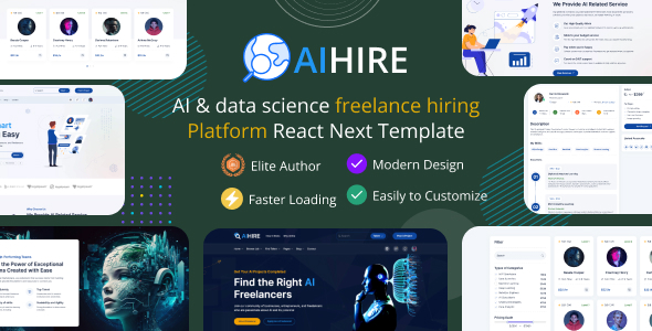 Aihire - AI & Data Science Freelance Hiring Platform React Next JS Template - Business Corporate