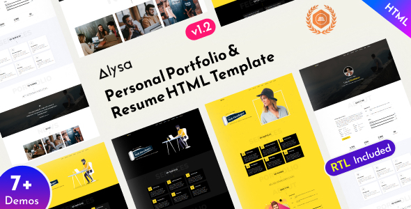 Alysa - Online CV & Resume Bootstrap 5 Template - Portfolio Creative