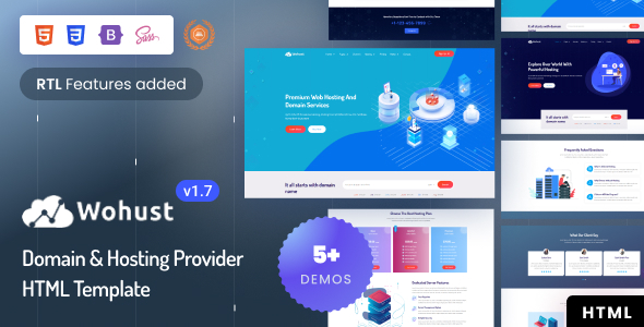 Wohust - Domain Hosting Services Bootstrap 5 Template - Hosting Technology