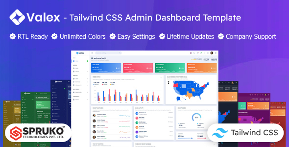 Valex - Tailwind CSS HTML Template Dashboard - Admin Templates Site Templates