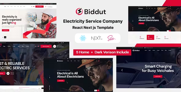 Biddut - Electricity Services React Next js Template - Business Corporate