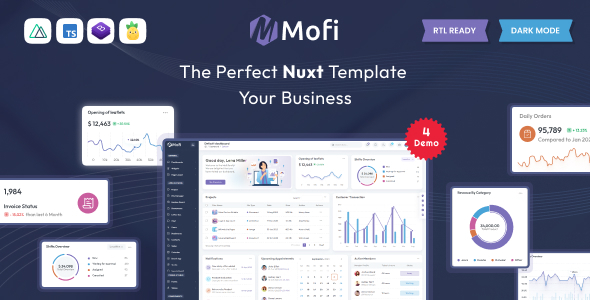 Mofi – Vue Nuxt Admin & Dashboard Template - Admin Templates Site Templates
