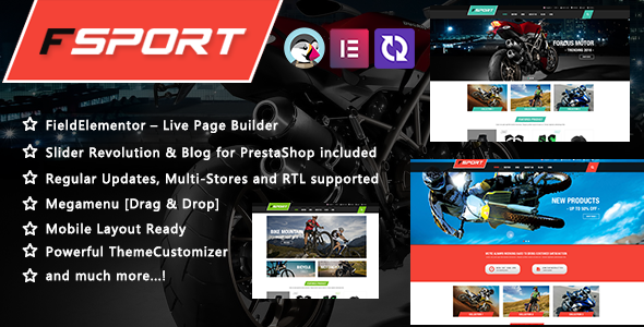 FSport - Motor & Bike Equipments PrestaShop Theme - Shopping PrestaShop