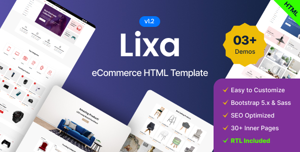 Lixa - eCommerce Shop Bootstrap 5 Template - Shopping Retail