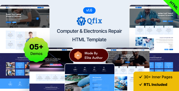 Qfix - Computer & Electronics Repair Bootstrap 5 Template - Business Corporate