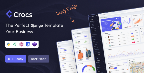 Crocs – Django Admin & Dashboard Template - Admin Templates Site Templates