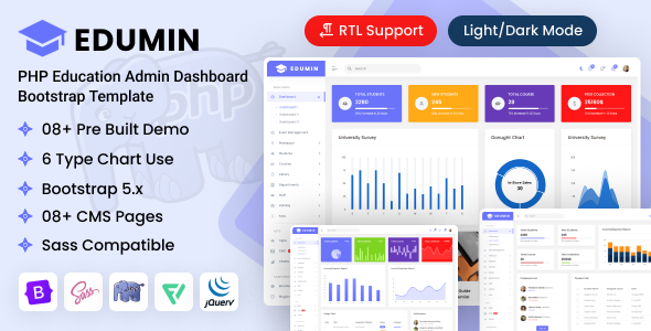 EduMin - PHP Education Admin Dashboard Bootstrap Template - Admin Templates Site Templates
