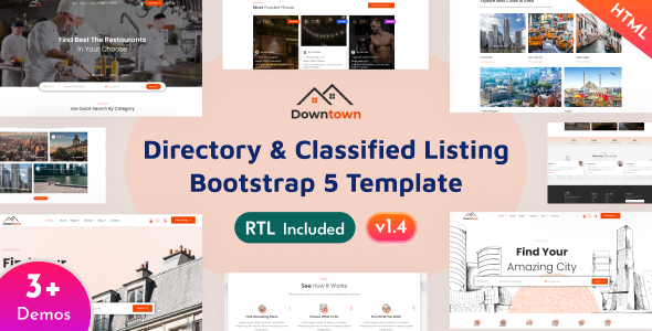 Downtown - Directory & Classified Listing Bootstrap 5 Template - Business Corporate
