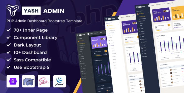 YashAdmin - PHP Sales Management System Admin Dashboard Template - Admin Templates Site Templates