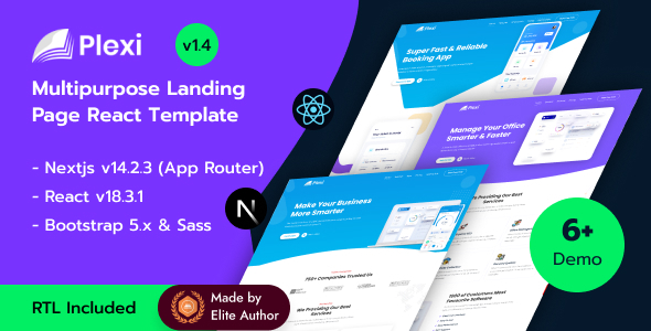 Plexi - React Nextjs 14+ Multipurpose Landing Page Template - Corporate Site Templates