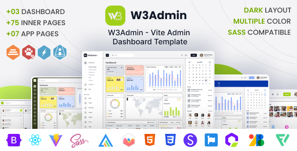 W3Admin - Vite Admin Dashboard Template - Admin Templates Site Templates
