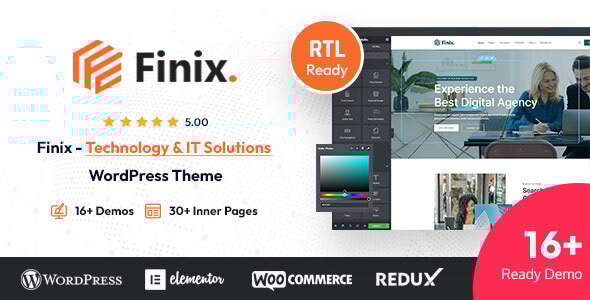 Finix - Technology & IT Solutions WordPress Theme + RTL Ready - Technology WordPress