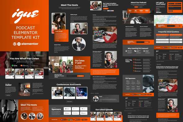 iGUE - Podcaster Elementor Template Kit - Blogs & Podcasts Elementor