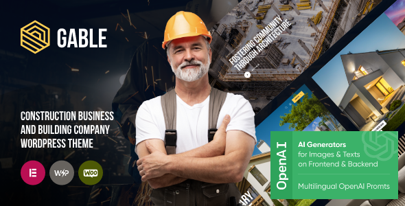 Gable - Construction & Building Industrial WordPress Theme - Retail WordPress