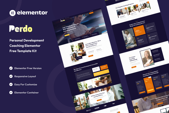 Perdo - Personal Development Coaching Elementor Template Kit - Business & Services Elementor