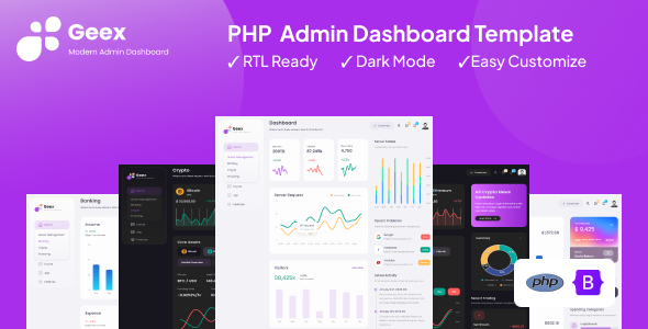 Geex - PHP Admin & Dashboard Template - Admin Templates Site Templates