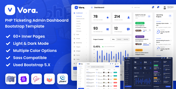 Vora - PHP Saas Admin Dashboard Bootstrap Template - Admin Templates Site Templates