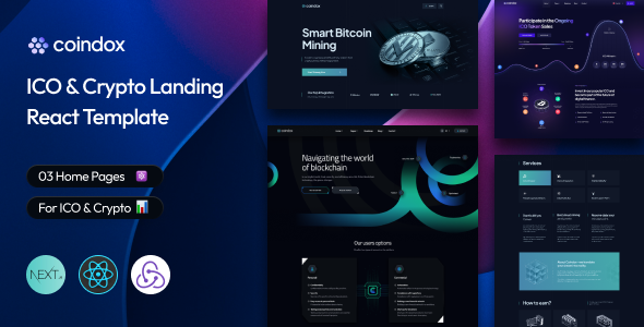 Coindox - ICO & Crypto React Next js Template - Technology Site Templates
