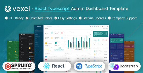 Vexel - React Typescript Dashboard Template - Admin Templates Site Templates