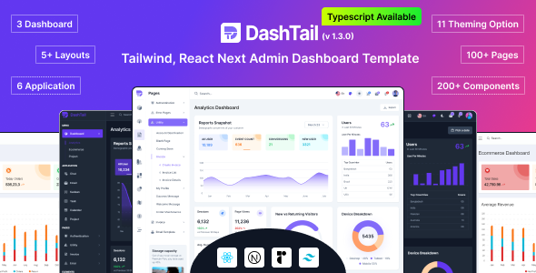 DashTail - Tailwind, React Next Admin Dashboard Template with shadcn-ui - Admin Templates Site Templates