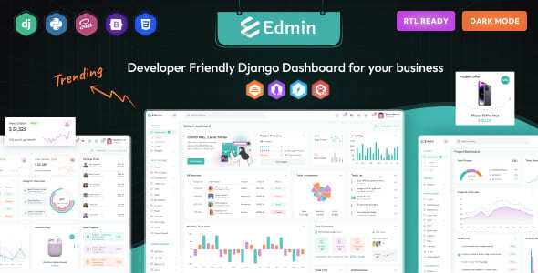 Edmin – Django Admin & Dashboard Template - Admin Templates Site Templates