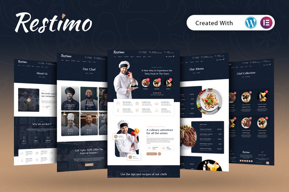 Restimo - Restaurant Elementor Template Kit - Food & Drink Elementor