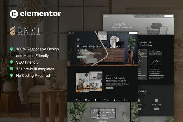 Envi - Interior Design & Architecture Elementor Template Kit - Creative & Design Elementor