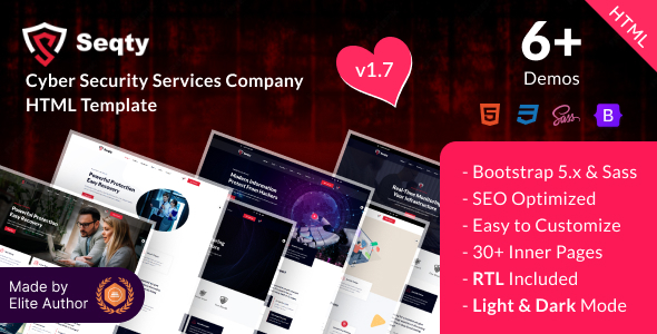 Seqty - Cyber Security Services Company HTML Template - Business Corporate