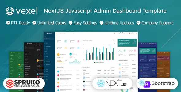 Vexel - Nextjs javascript Template Dashboard - Admin Templates Site Templates