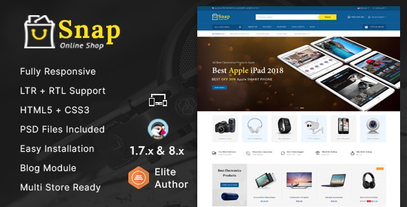 Snap - Electronics Prestashop 1.7 & 8.x Responsive Theme - Technology PrestaShop