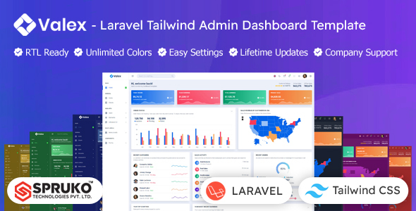 Valex - Tailwind CSS Laravel Admin Dashboard Template - Admin Templates Site Templates