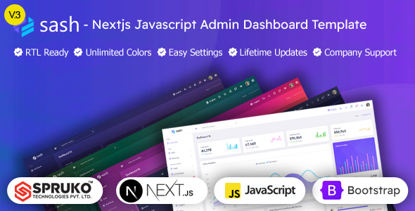 Sash – Nextjs Javascript Admin & Dashboard Template - Admin Templates Site Templates