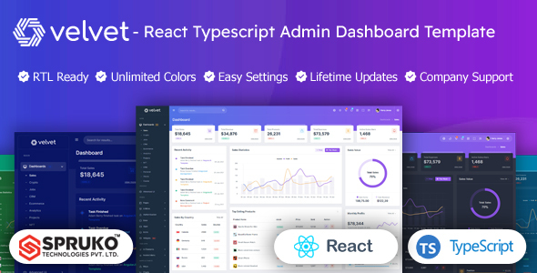 Velvet - React Typescript Dashboard Template - Admin Templates Site Templates