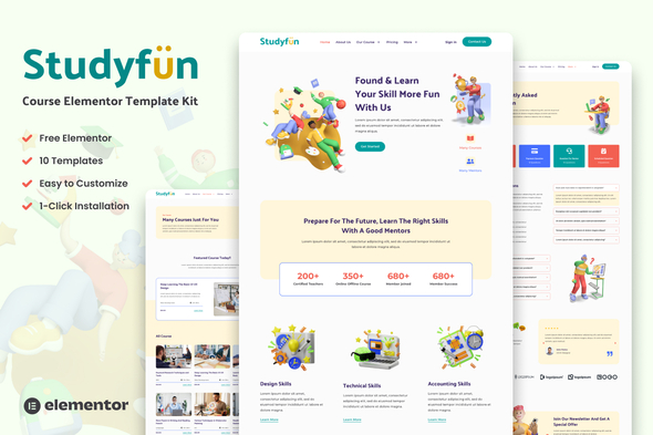 Studyfun - Course Elementor Template Kit - Education Elementor