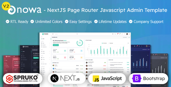 Nowa – Nextjs Javascript React Bootstrap Admin Dashboard Template - Admin Templates Site Templates