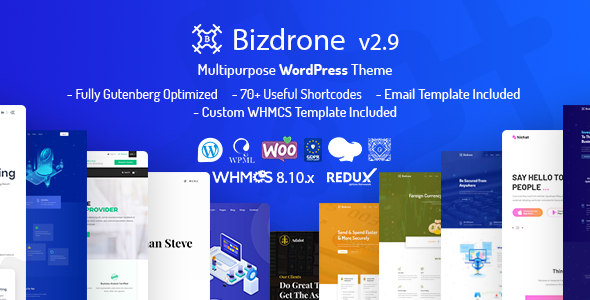 Bizdrone | ICO Crypto Landing & Cryptocurrency WordPress Theme with whmcs Template