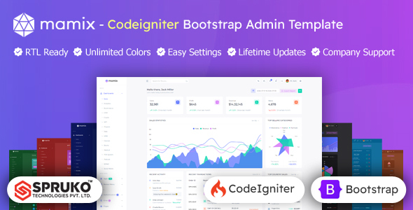 Mamix - Codeigniter Admin Panel Dashboard Template - Admin Templates Site Templates