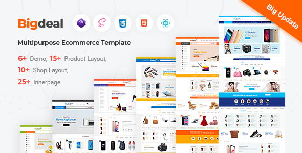 Bigdeal - React Next Js Ecommerce Graphql | Html Template Bundle - Shopping Retail