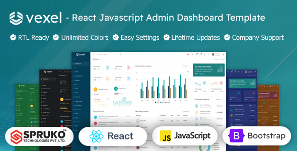 Vexel - ReactJS Javascript Dashboard Template - Admin Templates Site Templates
