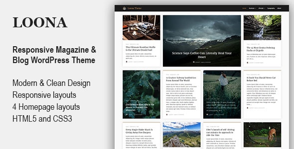 Loona - Personal Blog & Magazine WordPress Theme - Blog / Magazine WordPress