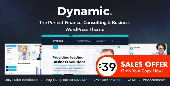 Dynamic - Finance and Consulting Business WordPress Theme - Business Corporate