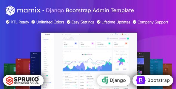 Mamix - Django Framework Admin Panel Dashboard Template - Admin Templates Site Templates