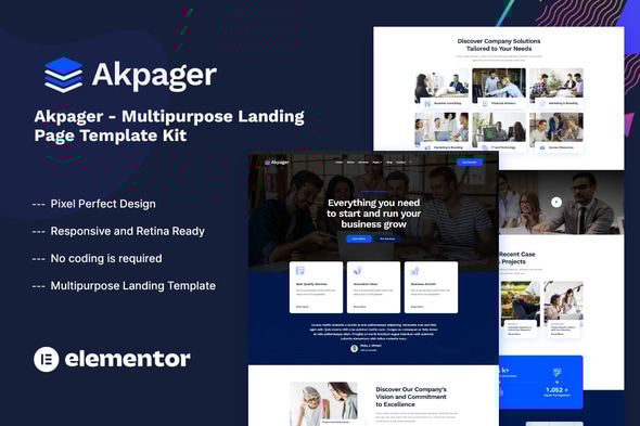 Akpager - Multipurpose Landing Page Template Kit - Business & Services Elementor