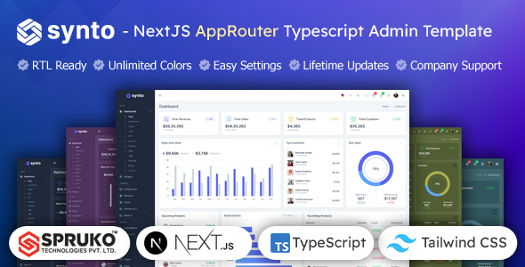 Synto - Nextjs AppRouter Admin Template Dashboard - Admin Templates Site Templates