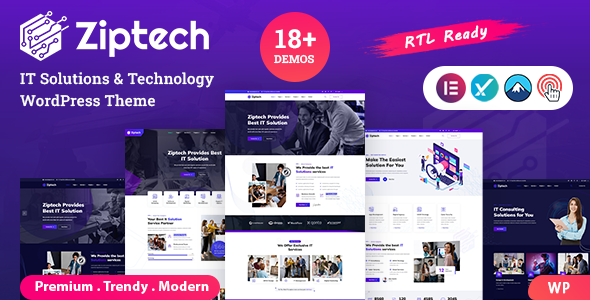 Ziptech - IT Solutions Technology WordPress Theme - Software Technology