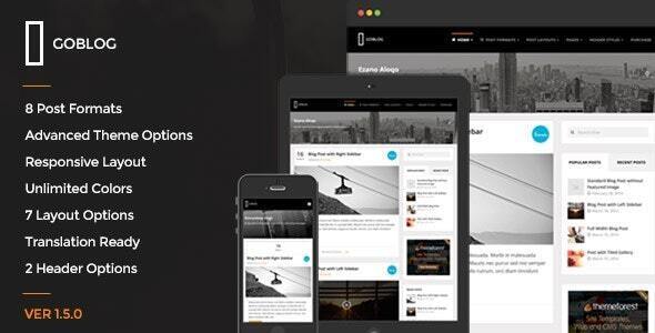 GoBlog - Responsive WordPress Blog Theme - Personal Blog / Magazine