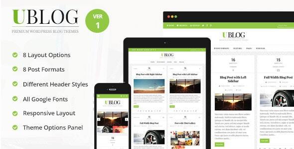 UBlog - Responsive WordPress Theme for Bloggers - Personal Blog / Magazine