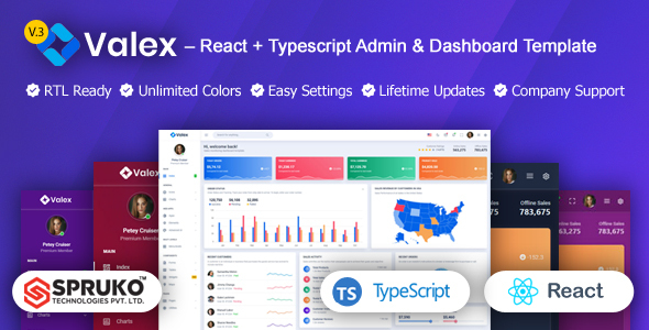 Valex – React TypeScript Admin Dashboard Template - Admin Templates Site Templates
