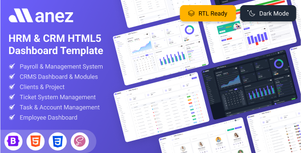 Manez - HRM & CRM HTML5 Bootstrap Dashboard Template - Admin Templates Site Templates